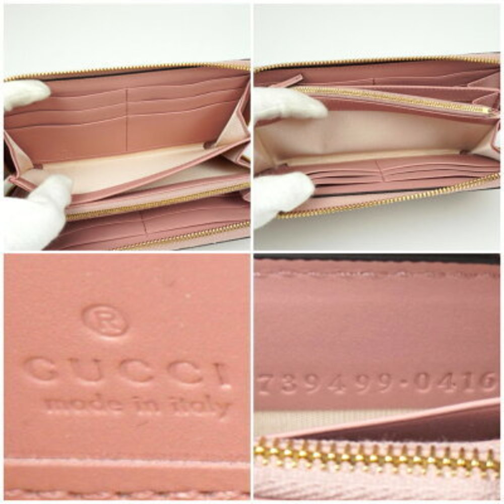 Gucci Bamboo Zip Wallet Pink Python Leather Gg - image 5